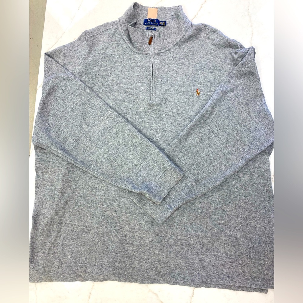Ralph Lauren Mens quarter Zip Estate Rib Sweater